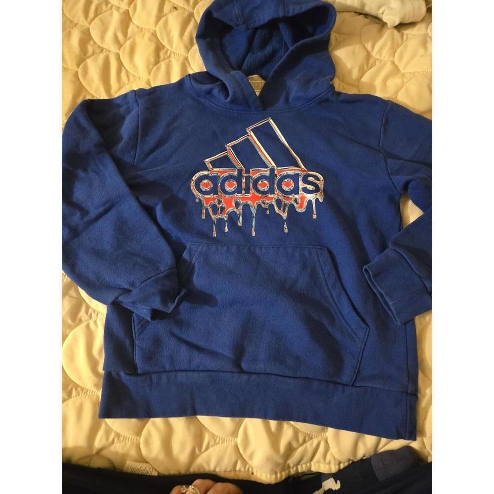 Adidas Kids' Blue Hoodie Sweatshirt Size M (10/12)